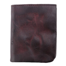 Rides Portefeuille, Porte-Cartes en Cuir de Vache Fait Main Vintage pour Homme, Pinces à Billets Pliantes en Cuir, Café