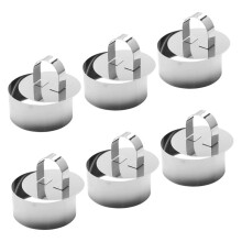 Pack of 6 Stainless Steel Moulds, Mousse Dessert Rings, Cake Moulds, Silver