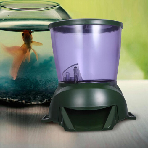 Automatic Fish Feeder Large Capacity Powered Pond Dispenser Green Timi 2