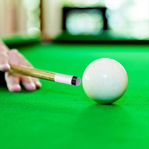 Pool Cue Tip Replacements with White Ferrule, Screw-on Tip, Black 8 Ta 2