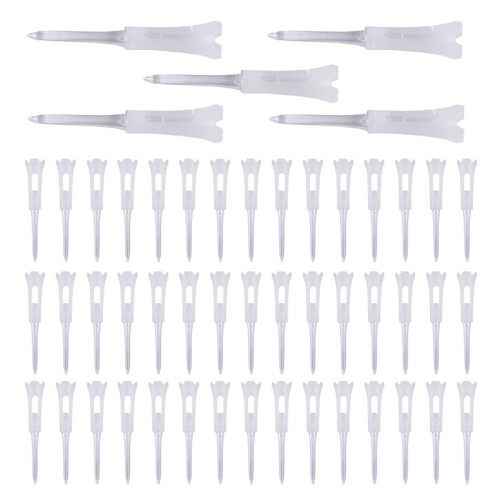 50Pcs  Tee Double Layer Plastic  Tee Soft Low Resistance    Training Tool White