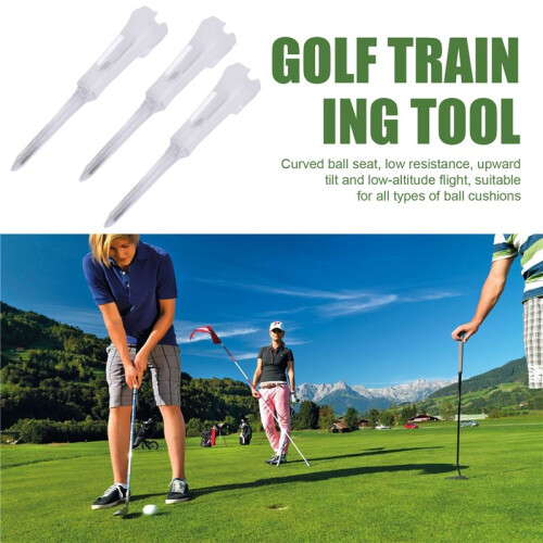 50Pcs  Tee Double Layer Plastic  Tee Soft Low Resistance    Training Tool White 2