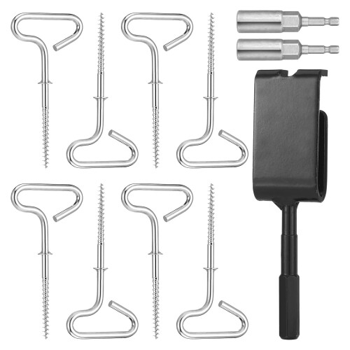 Ice Anchor Tool Kit Includes Drill Adapter 8 Threaded Peg Fishing Shel 1