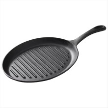 Antihaft-Grillpfanne aus Gusseisen mit Griffplatte, ohne chemische Beschichtung
