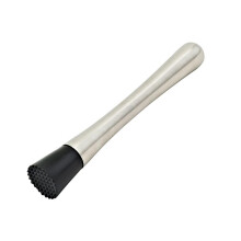 8' Stainless Steel Cocktail Muddler with Netted Head for Mojitos, Fruit Drinks, Ice Crushing, Bar & Home Use