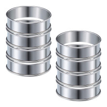 8 Pcs 4.1 Inch Muffin Tart Rings Double Tart Ring Stainless Steel Round Ring Mold for Home Cooking Baking Tools