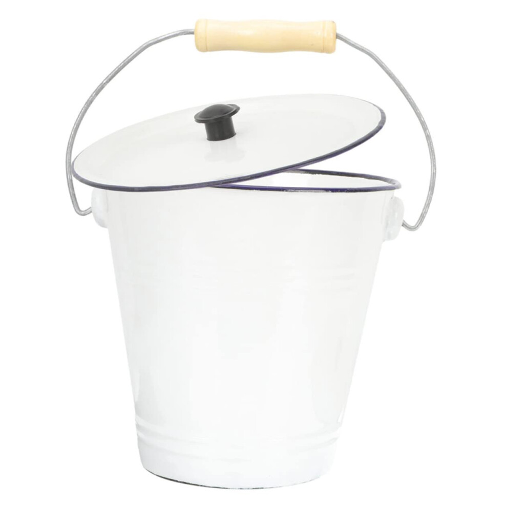 Enamel Storage Bucket With Square Lid, Thickened Container For Laundry Room Organization 9001264666460