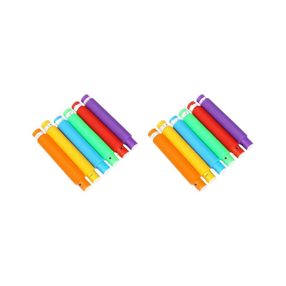 Typecat 2.9Cm Pack Led Tube Decompression Telescopic Tube Vent Led Light Water Pipe Color Box 12Pcs Rainbow Colors