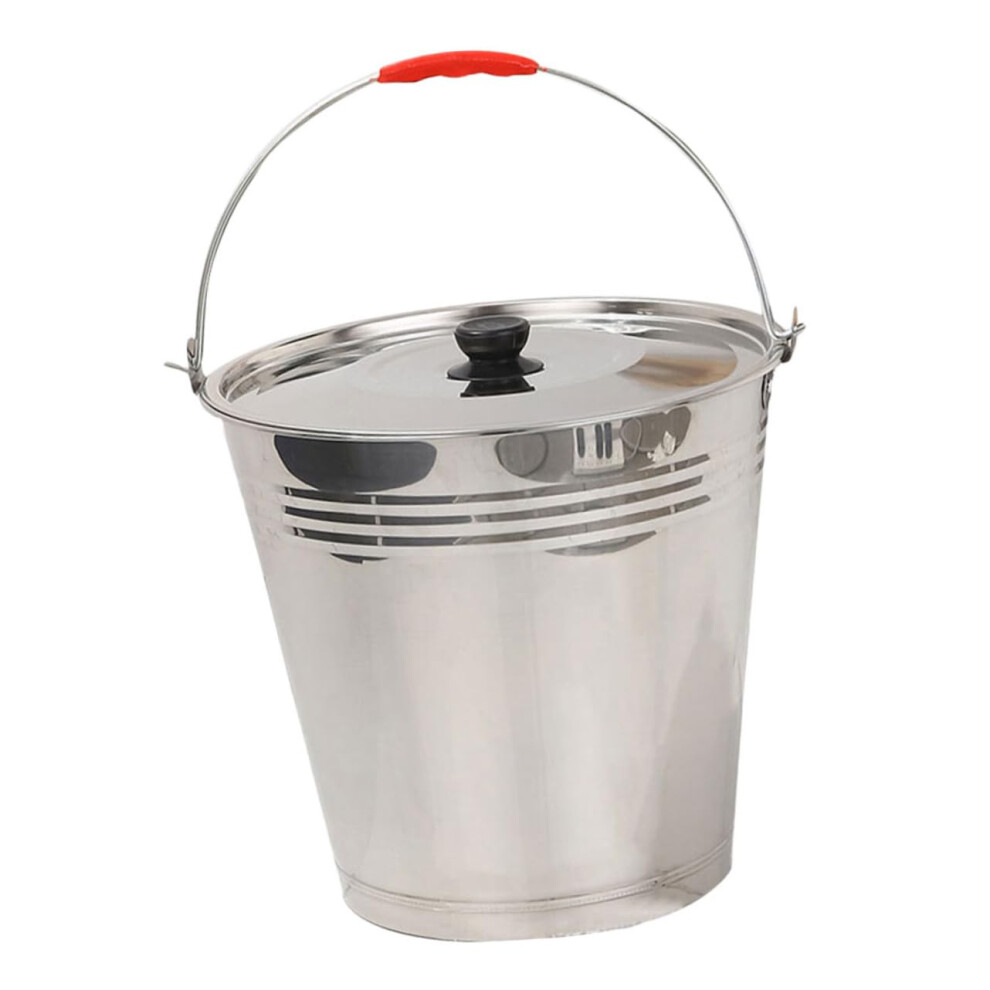 Stainless Steel Milk Bucket With Lid For Water Ice Storage Home Farm Use Durable Container 9001264666910
