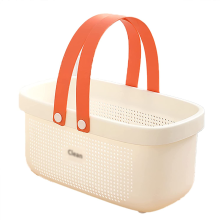 Panier à linge robuste en polypropylène, organisateur portable pour articles de toilette - Base antidérapante, fond creux, séchage rapide, idéal