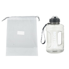 Große Wasserflasche mit Tragegriff, BPA-frei, umweltfreundlich, auslaufsicher, spülmaschinenfest, staubdichter Ausgießer, Zeitmarkierungen für