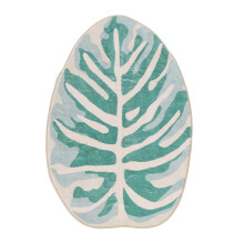 Modern Leaf Pattern Bathroom Toilet Waterproof Microfiber Bath Mat Leaf Green Tropical Plants Home Door Non-Slip,1
