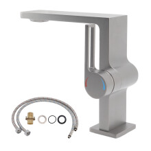 Grifo elegante para lavabo de baño, fácil instalación y certificación sin plomo que garantizan seguridad y comodidad. Fabricado en latón macizo