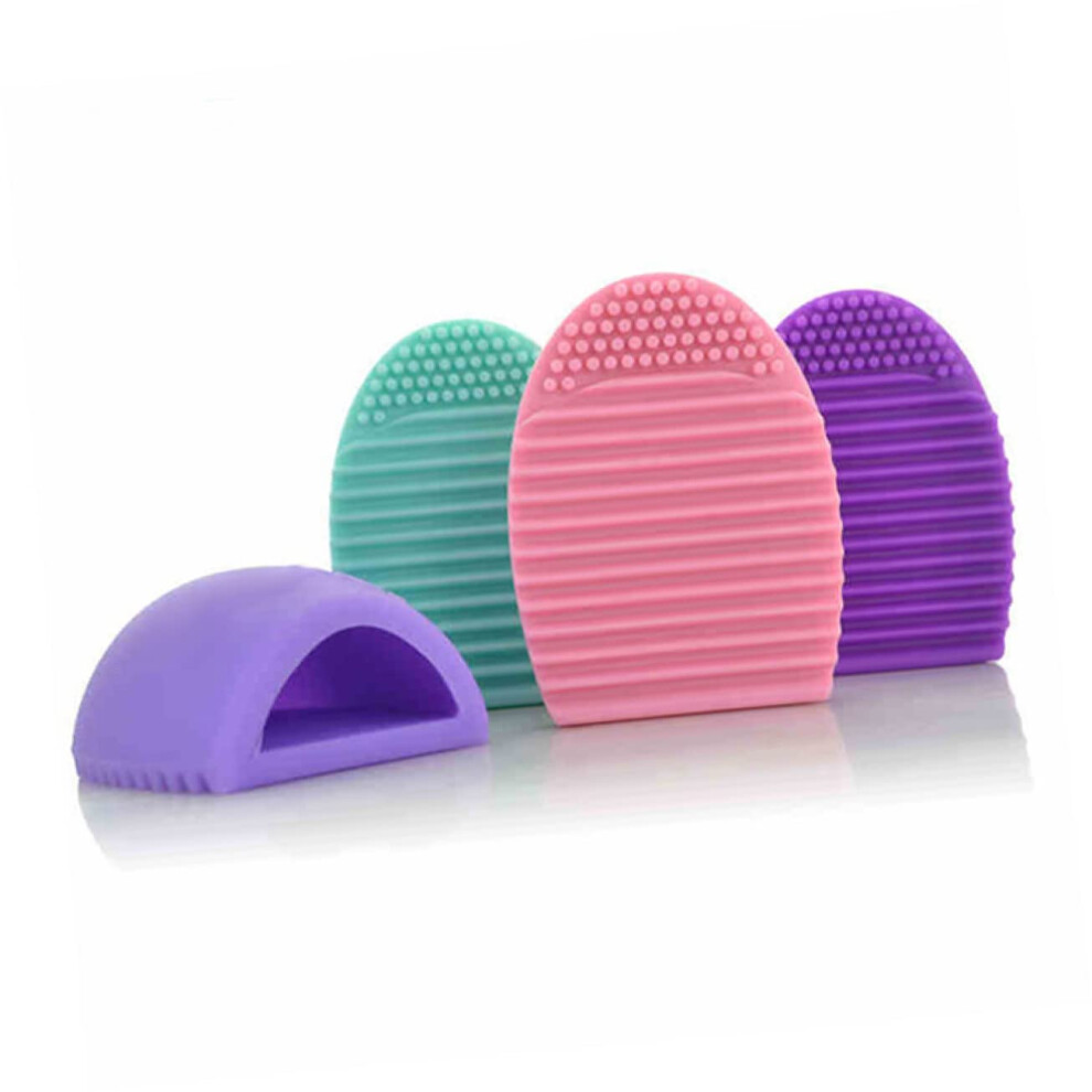 Purple Makeup Brush Cleaner Silicone Cleaning Egg For Deep Cosmetic Brush Care Handheld Travel