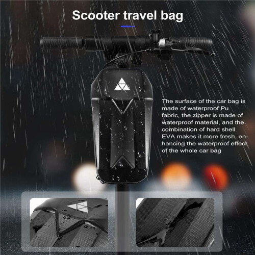 New Scooter Storage Bag, 5L Large Capacity Hard Shell  Waterproof Scooter Front Bag, Storage Bag,Handlebar Bag 2