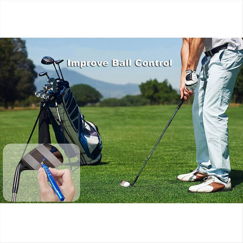 Golf Club Groove Sharpener Cleaning Tool with Replaceable Heads and Re 2