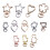 10x Heart Shape Lobsters Clasps Irregular Shape Key Chain-5 3