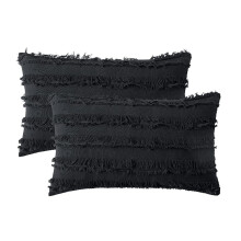 Handgefertigte Kissen im Boho-Stil, exquisite gelbe Quasten-Nackenrolle, 100 % Baumwolle, 2er-Set, ideal für Sofa, Couch oder Bett.