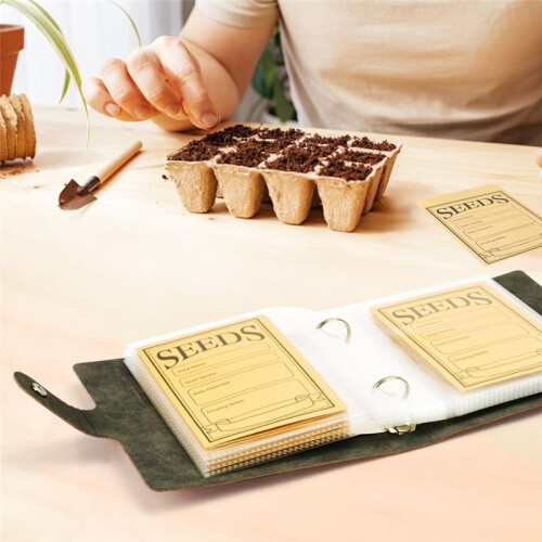Seed Storage Organizer, 50 Pockets Seed Binder with Sealing Seed Envelopes Garden Seed Organizer Storage Box,Seed Packet 1