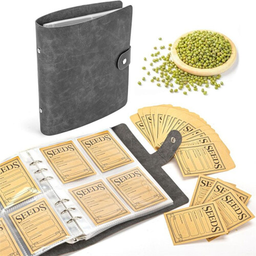 Seed Storage Organizer, 50 Pockets Seed Binder with Sealing Seed Envelopes Garden Seed Organizer Storage Box,Seed Packet 2