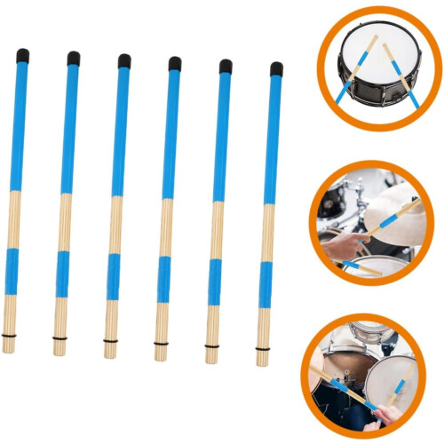 3 Pairs Drum Brushes with Comfortable Grip for Beginner Drummers Jazz Percussion Performance 2