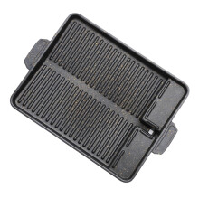 Large Grill Pan Non-Stick Barbecue Accessories for Steak Cooking, Heavy-Duty Griddle Bakeware, 12-Inch Size
