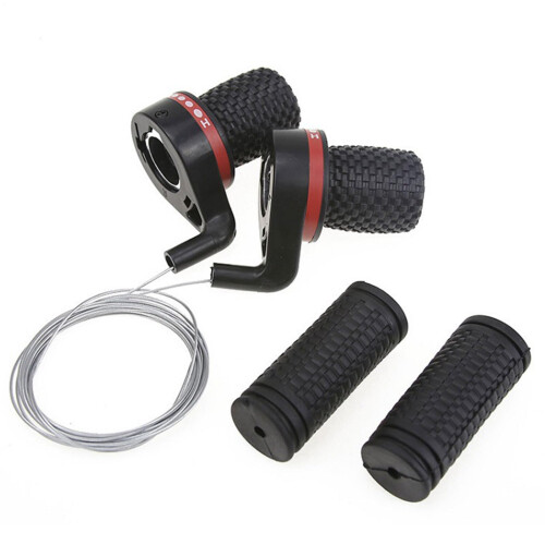 Bike Twist Shifters,, Practical Bicycle Shift Levers, Indexed Gear System (Black)