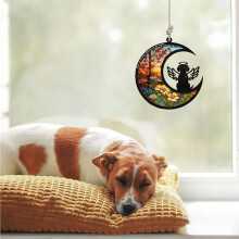 Angel Dog Personalized Commemorative Light Catcher, Pet Commemorative Light Catcher, Window Hanging Light Catcher