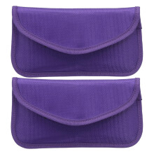 2 Pack Signal Blocking Key Pouch for Car Theft Prevention and RFID Phone Protection, Purple