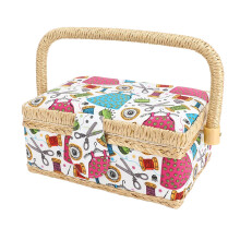 Large Sewing Basket With Pincushion And Trays, Dual Layer Organizer For Sewing Supplies, Fashion Design Hobbyists Gifts