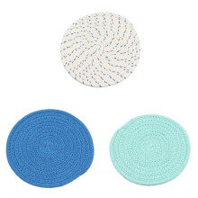 1/3 stuks katoenen draad geweven onderzetter ronde placemats-13