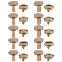 10x Arc Solid Brass Button Stud Screw Nail Screw back Leather Rivet Belt 8mm
