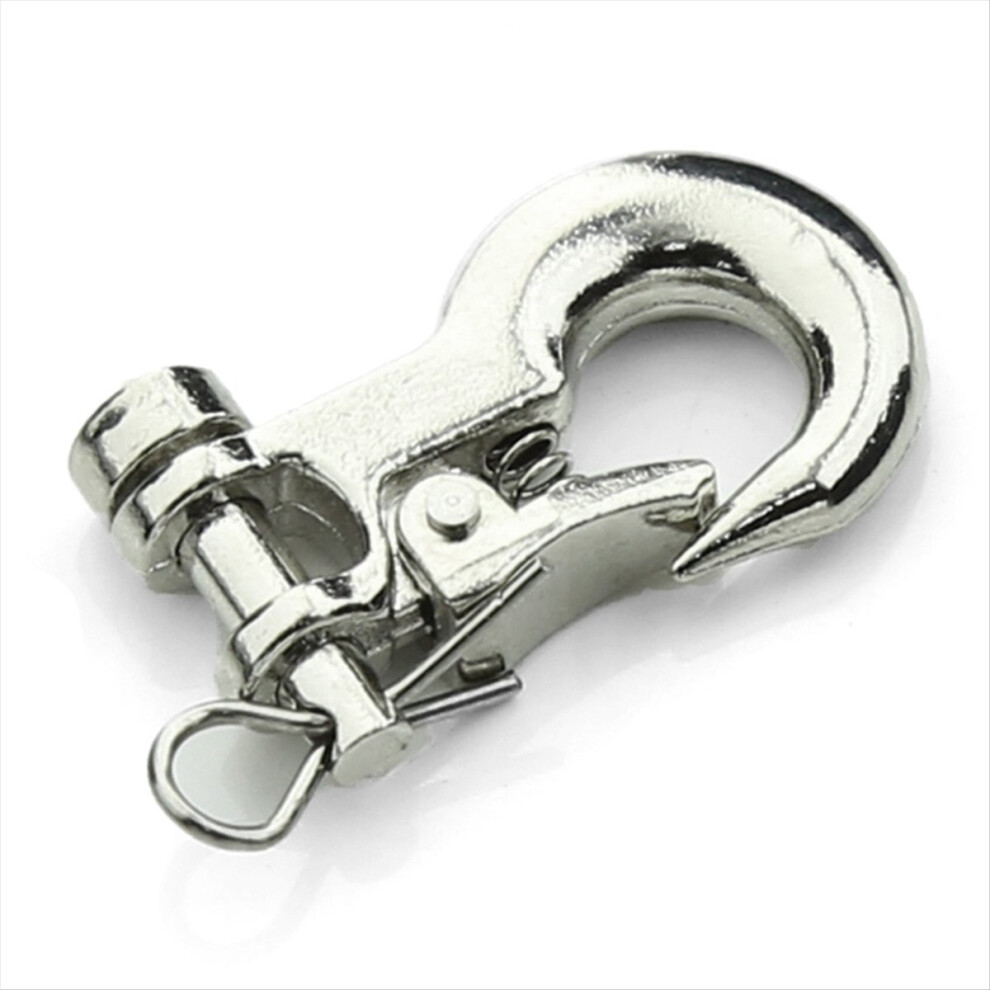 Metal Rescue Trailer Tow Hook With Chain Rope For 1/8 1/10 Trx4 Scx10 4853841175408