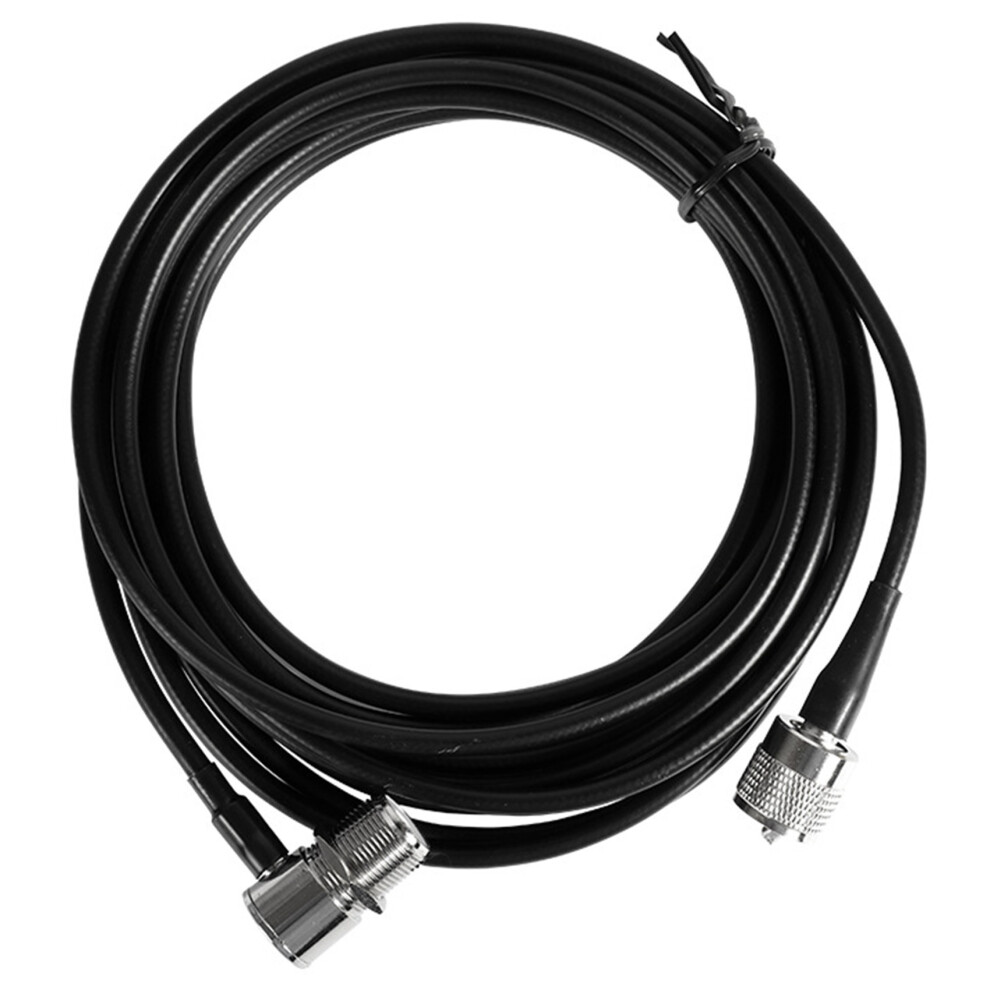 Rg58 Rg-58 50 Ohm Car Antenna Coaxial Cable 5 Meters Uhf Female To Uhf Male (Black) Black 6132772542298