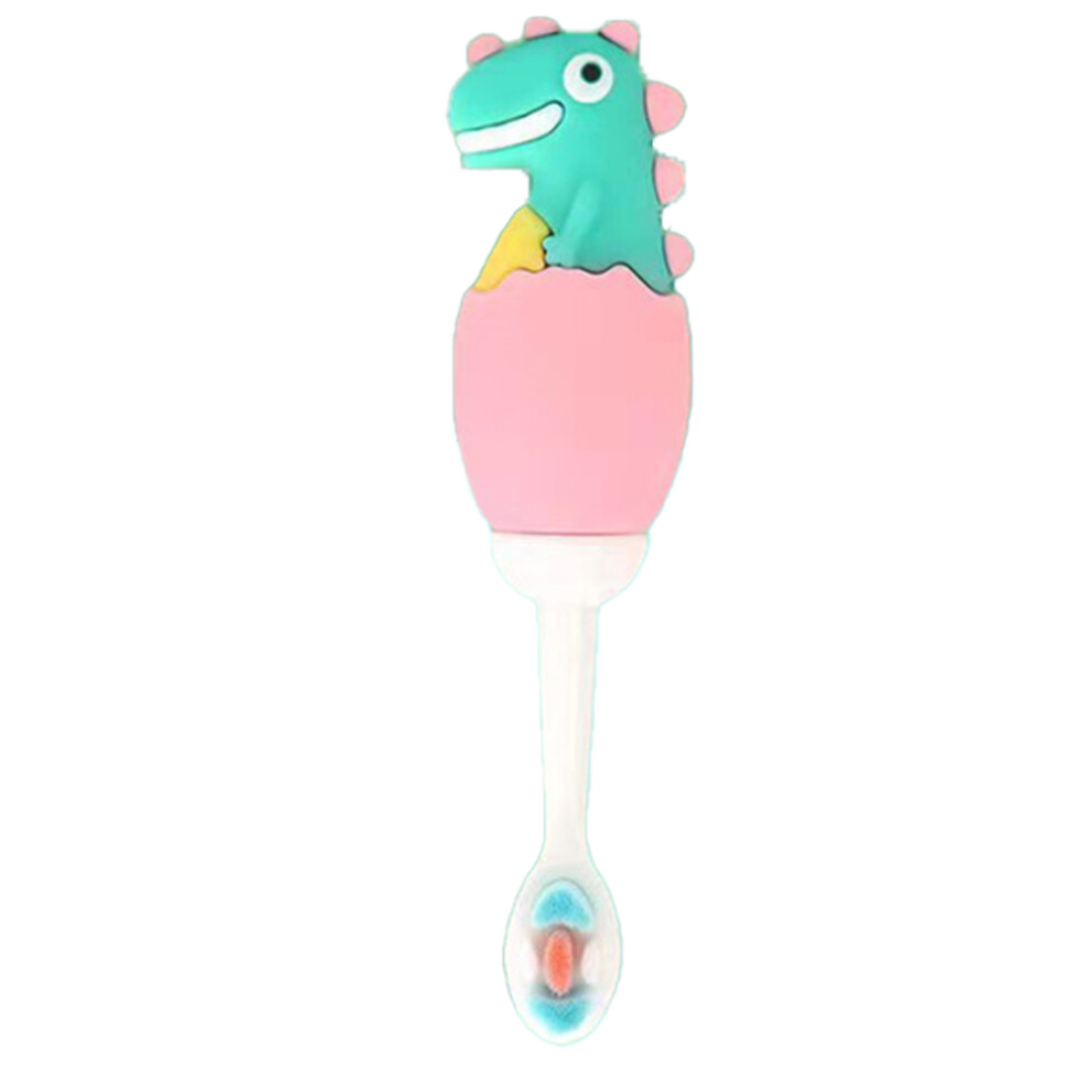 Children's Toothbrush With Dinosaur Motif, Extra Soft Bristles For Gentle Cleansing, Soft And Comfortable Rubber Material Ensures Grip Security, Trave