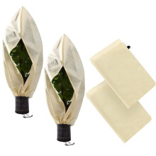 Frost protection cover with drawstring for shrubs, trees, potted plants (2 pieces)