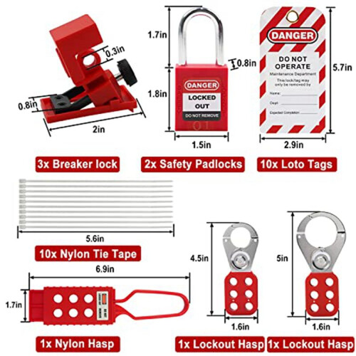 Electrical Lockout Tagout Kit -Lock Out Tag Kits with Hasps,Circuit Br 2