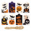 Κομψές ετικέτες kraft με θέμα το Halloween, υψηλής ποιότητας χαρτόνι για στοιχεία Halloween, 8 1