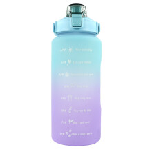 Auslaufsichere 1,9-Liter-Wasserflasche (64 oz), motivierende Zitate in leuchtenden Farben für Fitness und Gewichtsabnahme, sicherer