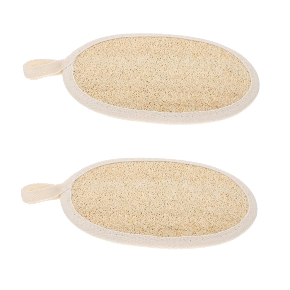 2 Pack Natural Loofah Bath Towel Body Scrubber for Shower Exfoliating and Skin Cleansing