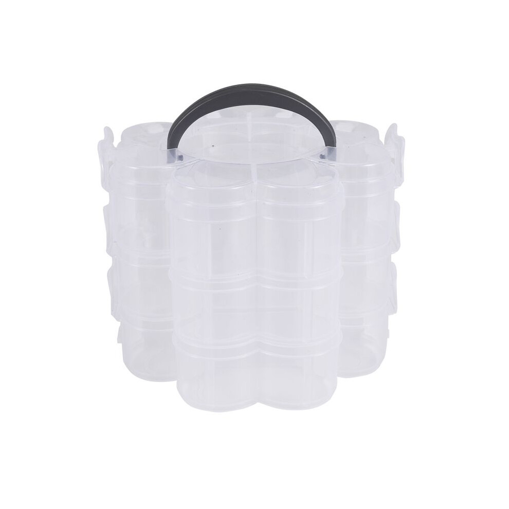 3-Tier Clear Plastic Stackable Organiser Storage Hobby Craft Box Container Jewellery Case - Clear Typecat