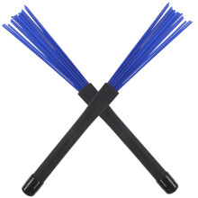 Drum Brushes Nylon Retractable Pair with Ergonomic NonSlip Handle for Jazz Snare and Percussion Blue