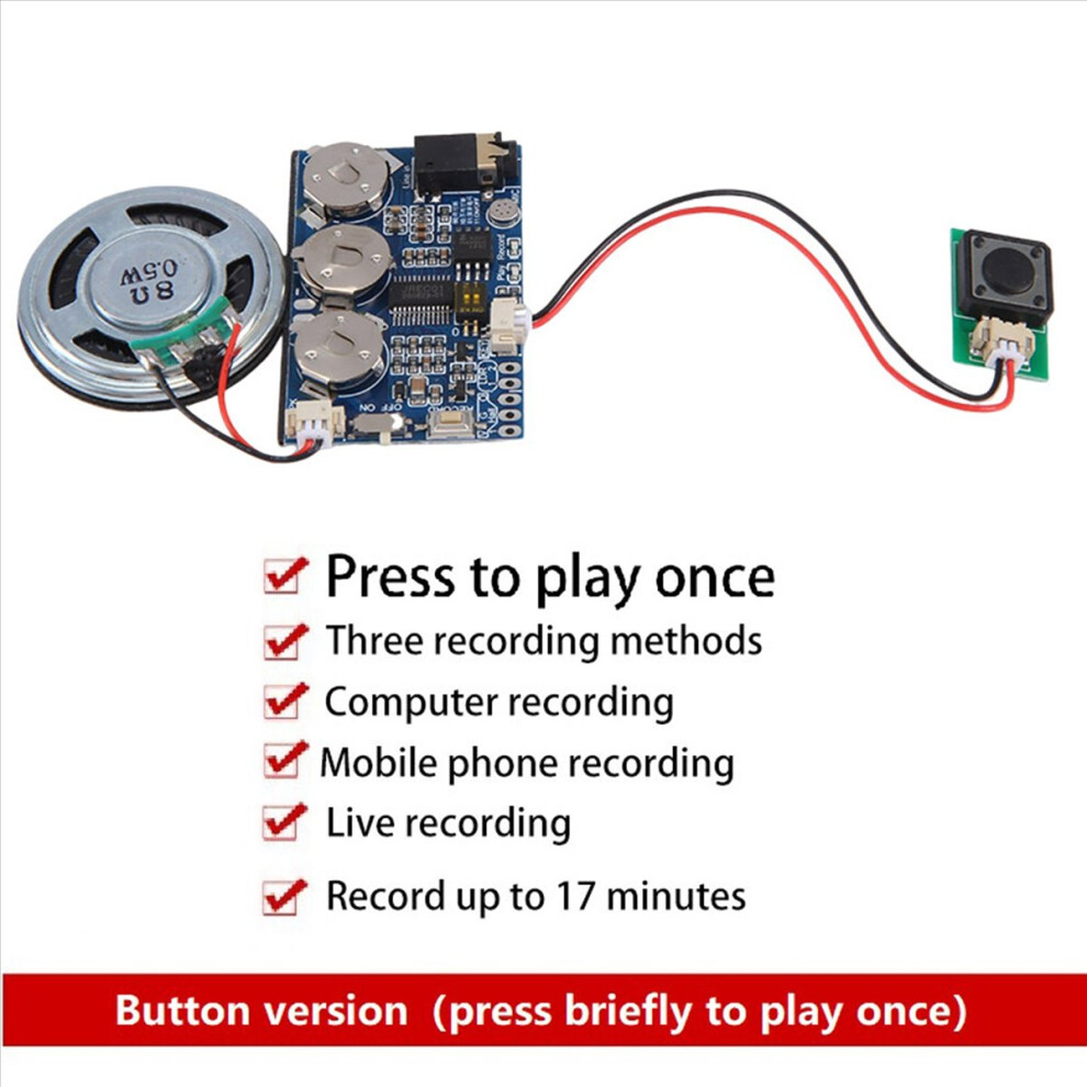 17 Minutes Sound Voice Audio Music Recorder Board Chip Programmable Mo 4853841174579