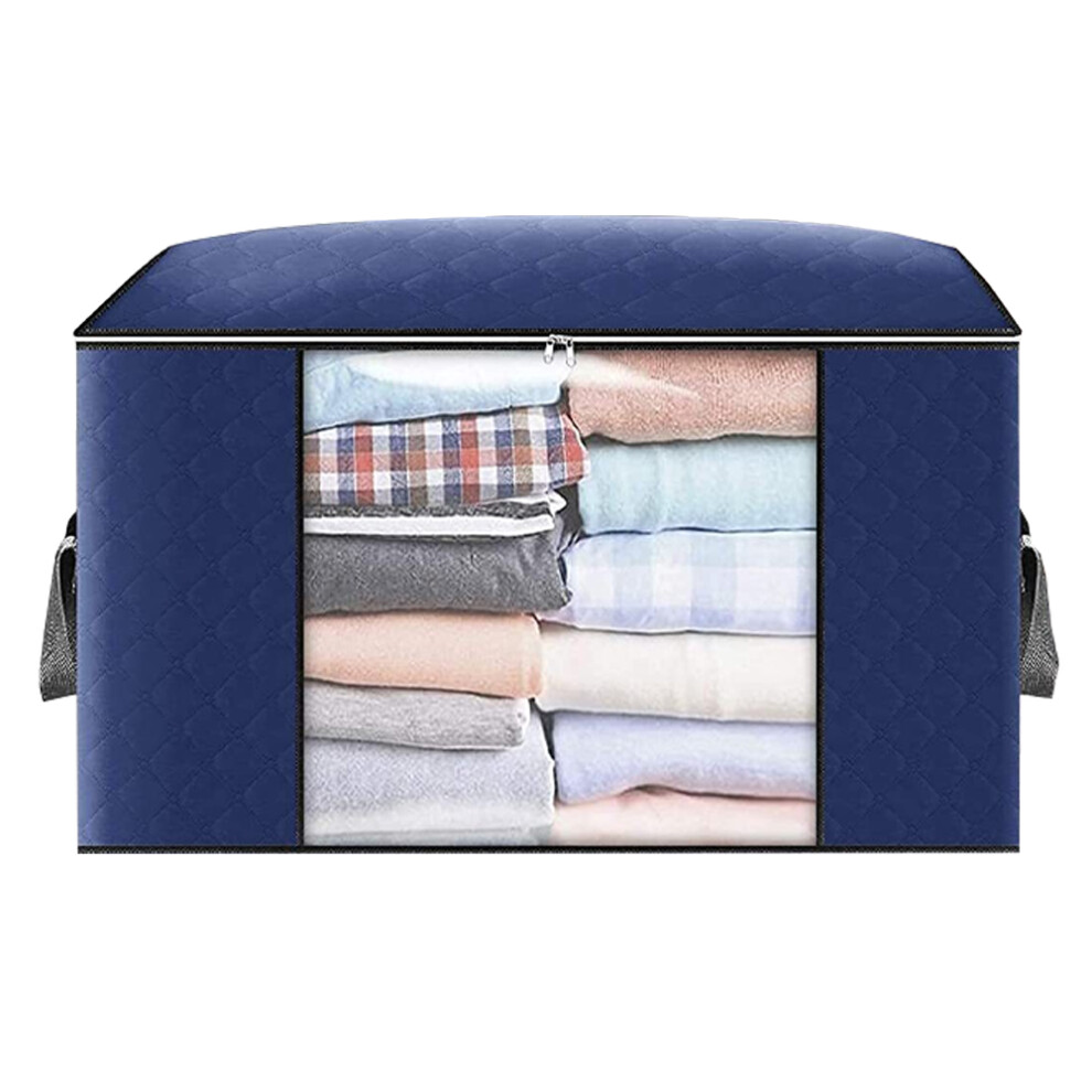 Effortless Organization, Reinforced Handle Foldable Storage Solutions For Large Capacity Clothes, Non-Woven Fabric, Sturdy Zipper, Clear Window, Water 9466005636773
