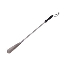 Retractable Stainless Steel Long Handle Shoe Horn with Ergonomic Heel Guide for Seniors Travel Use