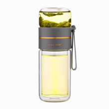 Artisanal Glass Tea Cup with Infuser, Your Gateway to Loose Leaf Tea Mastery, Combining Double Wall Glass with Leak-Proof Insulation for the Ultimate