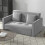 Homcom HOMCOM 2 Seater Sofa Bed Convertible Bed Settee w/ 2 Cushions Storage Light Grey 8