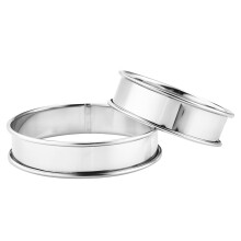 Cake Ring Mold Set Stainless Steel Baking Rings with Comfortable Curled Edge for Cakes Tarts 6pcs