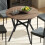 Homcom HOMCOM Small Kitchen Table with Black Steel Legs, Dining Table, Brown 1