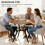 Homcom HOMCOM Small Kitchen Table with Black Steel Legs, Dining Table, Brown 6
